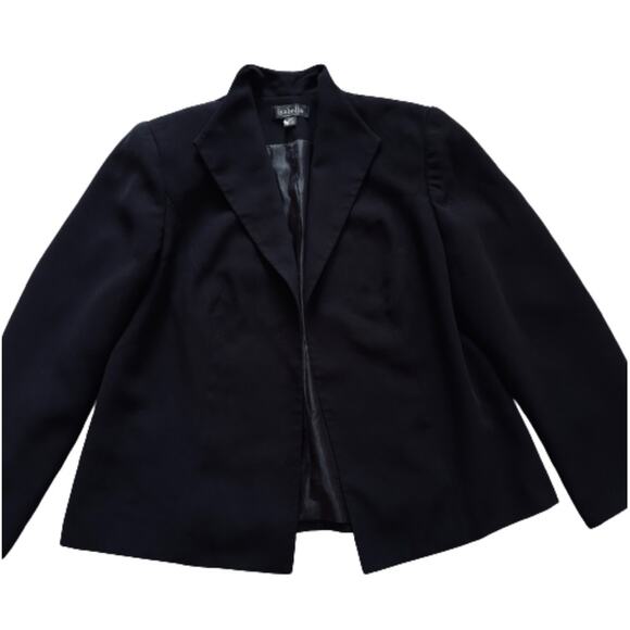 Isabella Blazer Jacket Black Open Front Lined Career Blazer Plus Size 14W - Picture 8 of 12